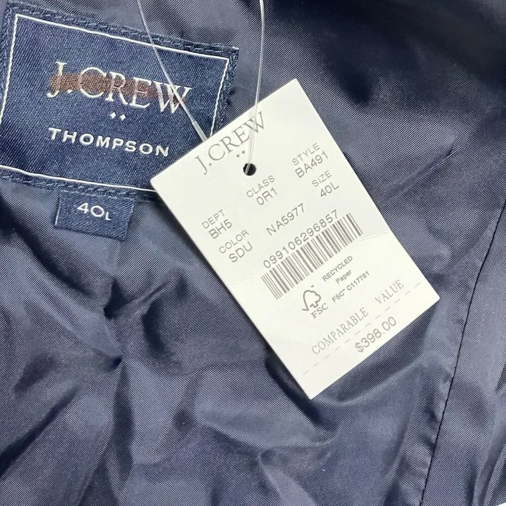 J Crew Men's 40L‎ Thompson Stretch Suit Jacket Stretch Chino Chic Preppy BA491